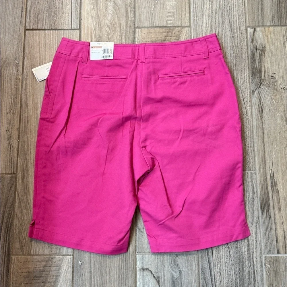 Charter Club Fuchsia Tummy Slimming Classic Fit Women's Shorts size 12 NWT - Picture 3 of 10